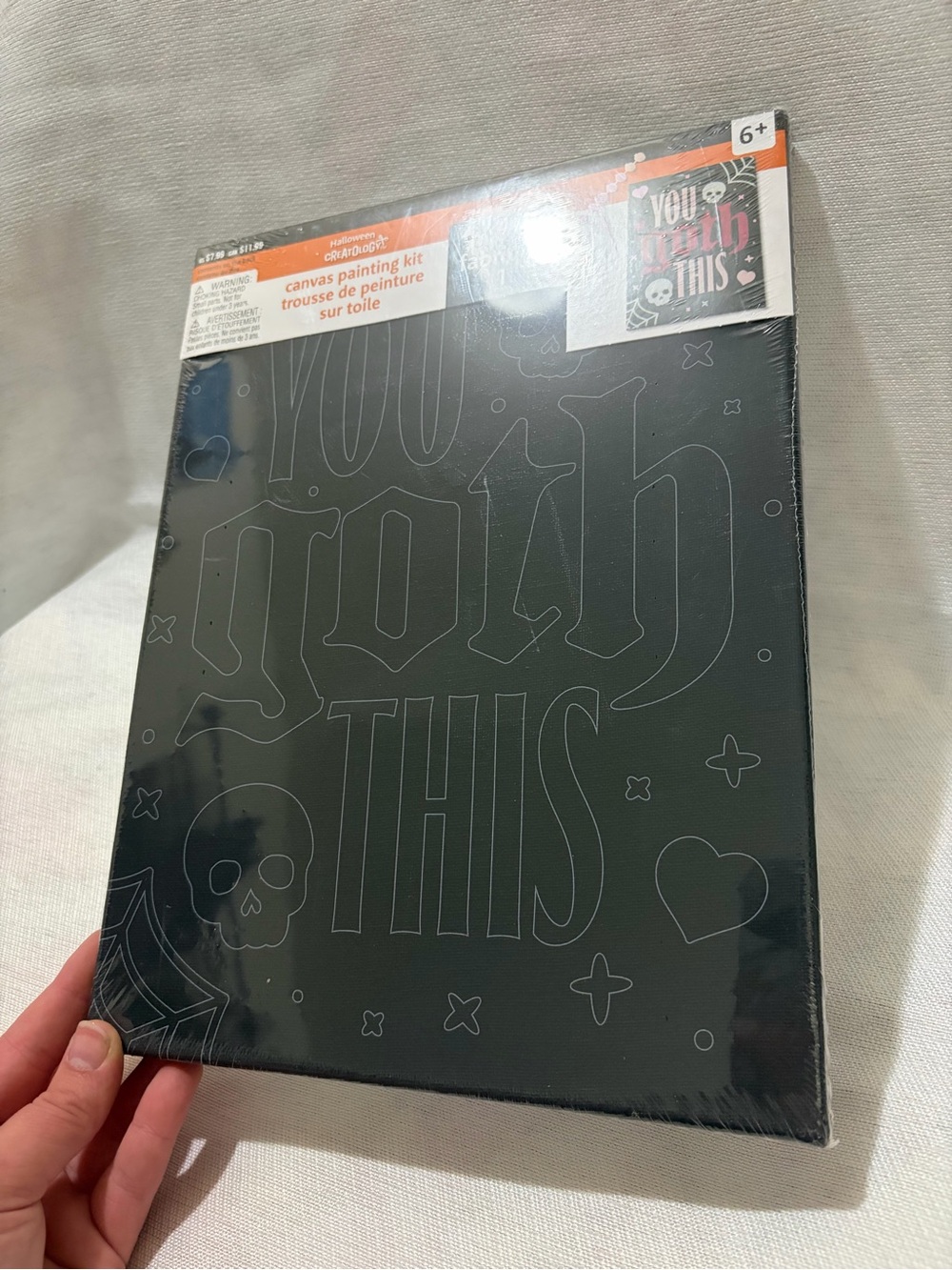 Halloween “You Goth This” Canvas Painting Kit Skull DIY Craft New Sealed